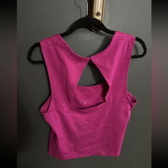 Maeve by Anthropologie Square Neck Cap Sleeve Top Size Large Magenta Pink NWT - Picture 6 of 8